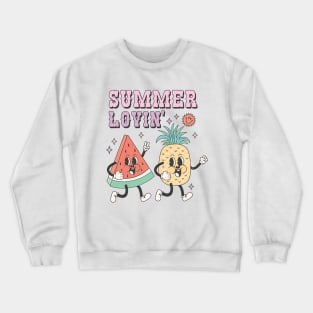 Retro Pineapple and Watermelon dudes Crewneck Sweatshirt